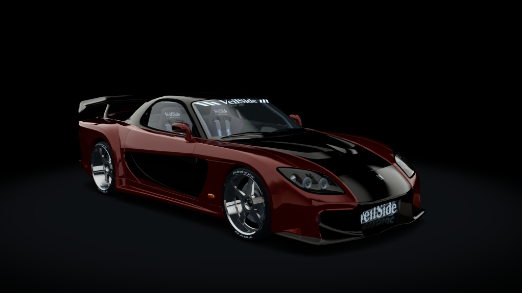 Mazda RX-7 Veilside Fortune, skin red_dark_carbon
